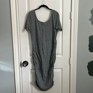 Gap Maternity grey knit ruched dress
